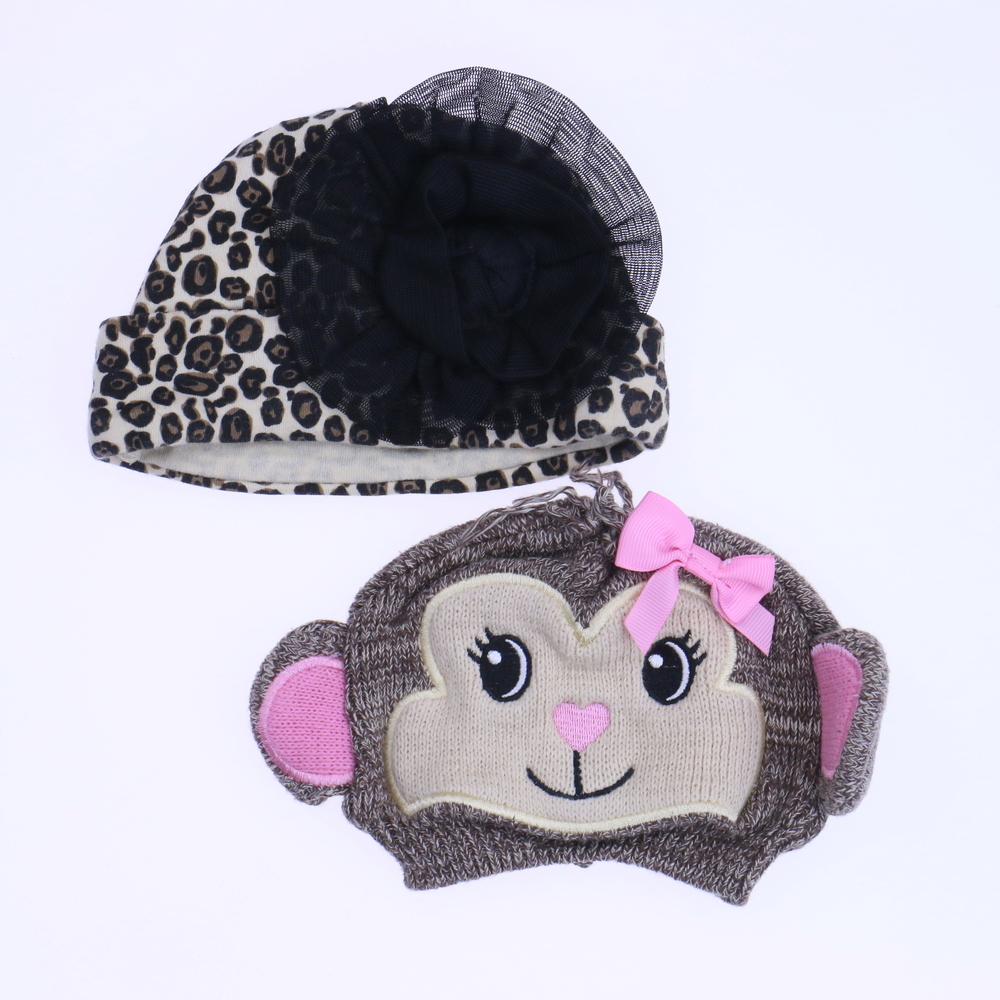 Unknown Brand Girls Leopard | Brown Hat size: 0-6 Months